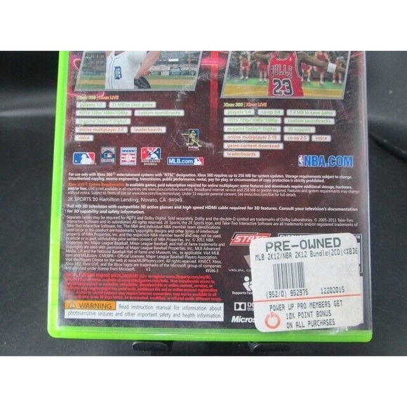 2K Sports Combo Pack Major League Baseball 2K12/NBA 2K12 (Xbox 360) CIB - Picture 6 of 11
